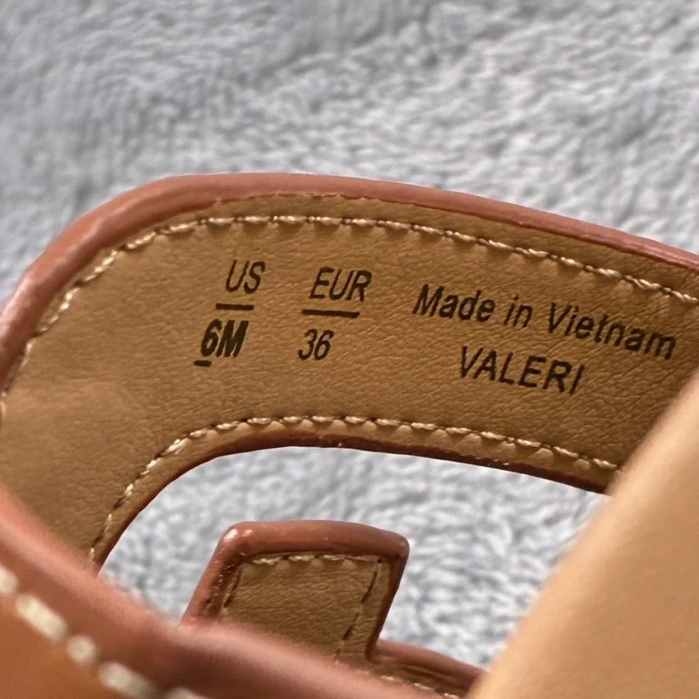 Sam Edelman Valeri Platform Slide Sandals Womens 6M Brown Leather Cutout Logo - Picture 5 of 15